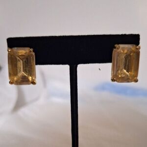 Fornash Women's Vintage Pierced Earrings Clear Glass Faceted Stud Elegant